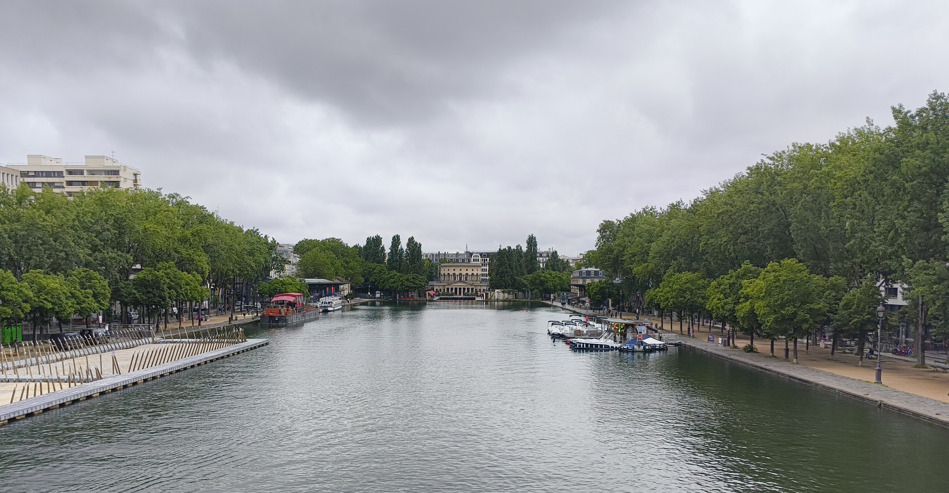 The Bassin de la Villette, Paris, looking south toward la Rotonde de la Villette