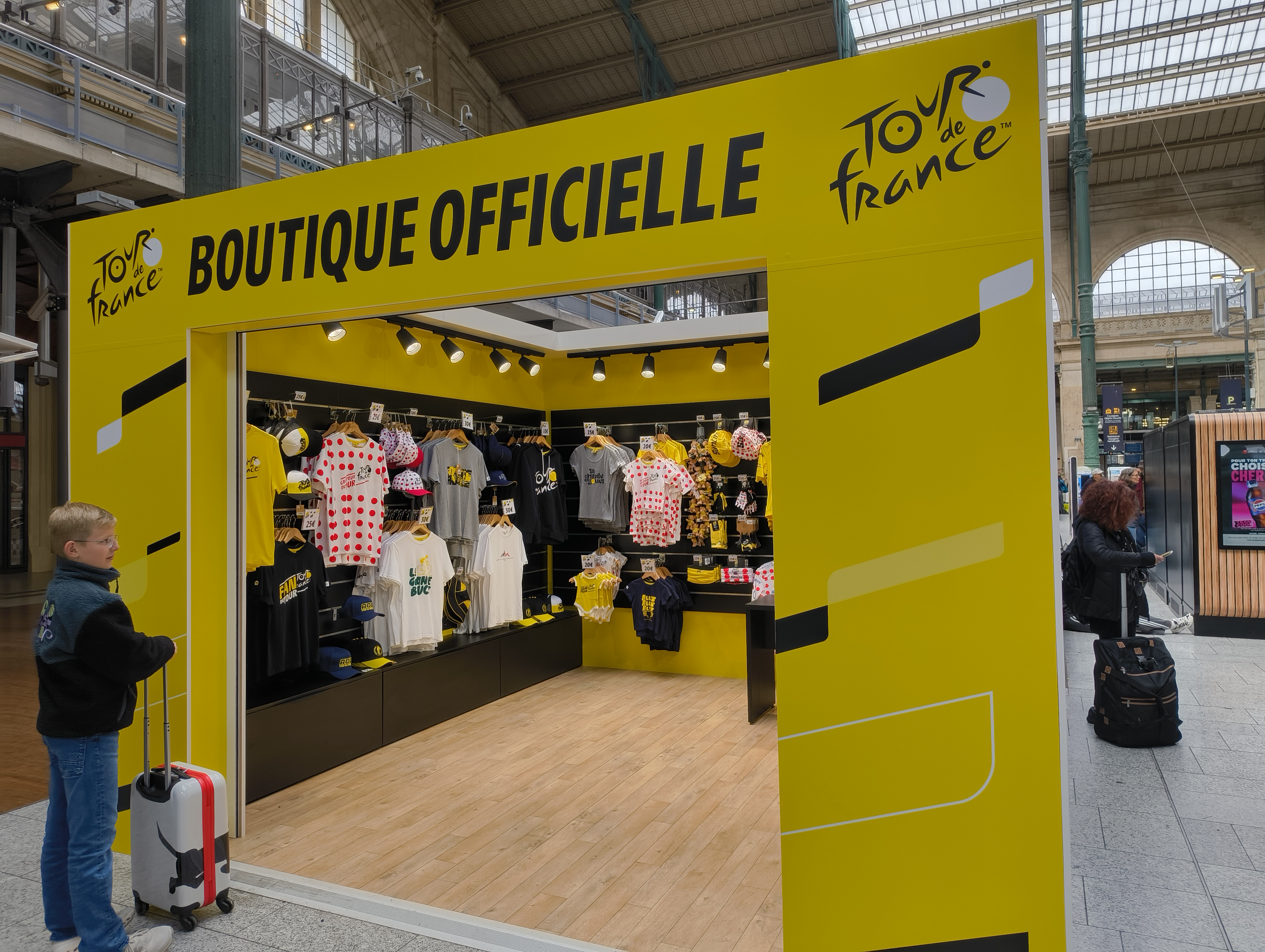 The Tour de France Boutique Officielle inside the Gare du Nord, Paris